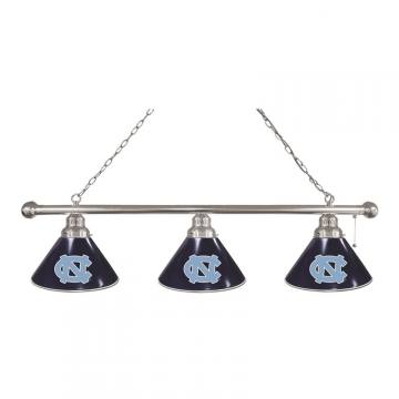 North Carolina Tar Heels 3 Shade Chrome Billiard Light