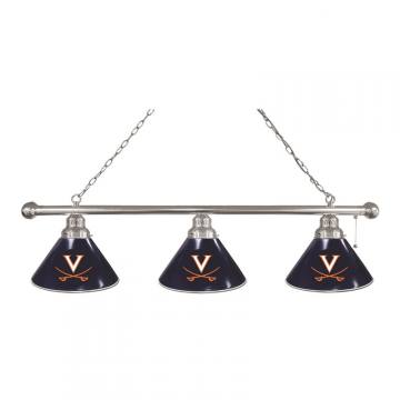 Virginia Cavaliers 3 Shade Chrome Billiard Light