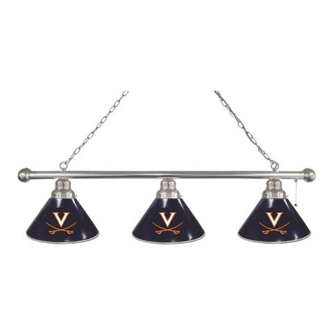 Virginia Cavaliers 3 Shade Chrome Billiard Light
