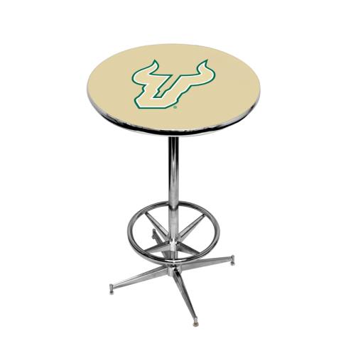 South Florida Bulls Pub Table with Foot Ring Base in Gold