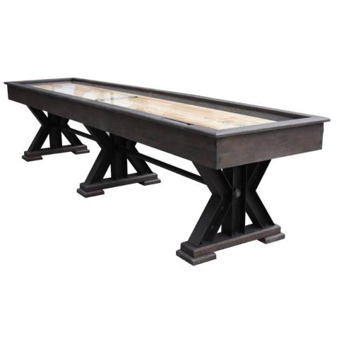 Berner Weathered 12 Shuffleboard Table - Black Oak