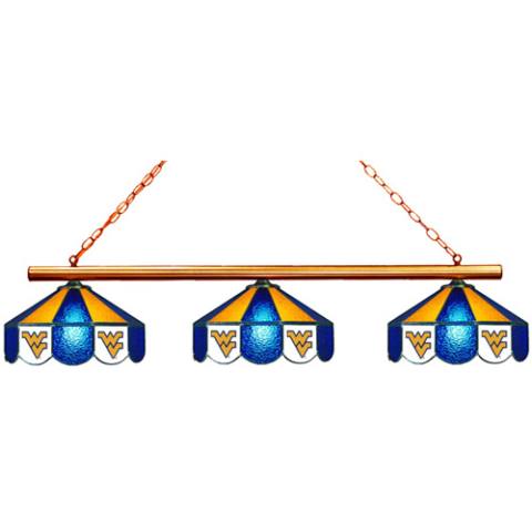 West Virginia Mountaineers 3 Shade Billiard Lamp
