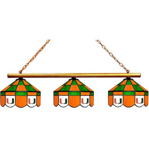 Miami Hurricanes Executive 3 Shade Billiard Lamp