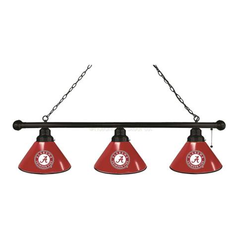 Alabama Crimson Tide 3 Shade Black Billiard Light