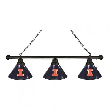 Illinois Fighting Illini 3 Shade Black Billiard Light