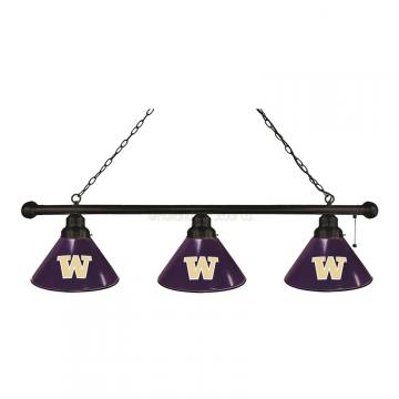 Washington Huskies 3 Shade Black Billiard Light