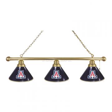 Arizona Wildcats 3 Shade Brass Billiard Light