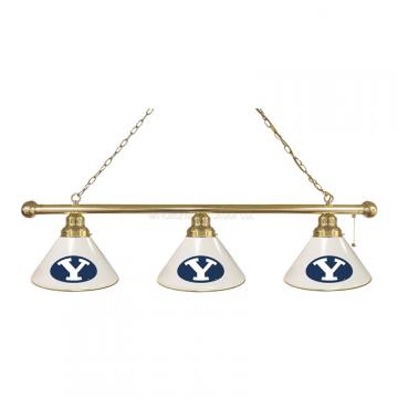 BYU Cougars 3 Shade Brass Billiard Light