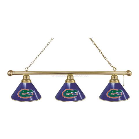 Florida Gators 3 Shade Brass Billiard Light