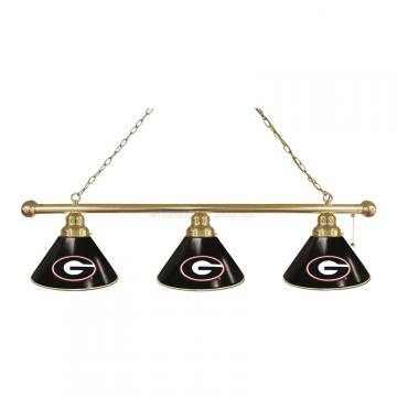 Georgia Bulldogs 3 Shade G Brass Billiard Light