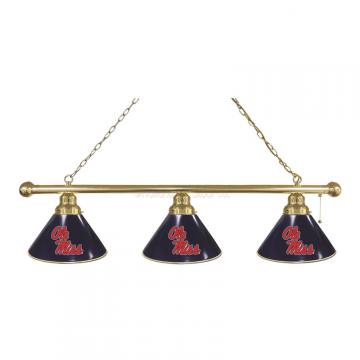 Ole Miss Rebels 3 Shade Brass Billiard Light