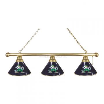 Notre Dame Leprechaun 3 Shade Brass Billiard Light