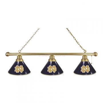Notre Dame Fighting Irish 3 Shade Brass Billiard Light