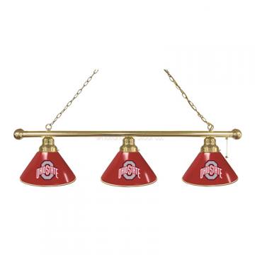 Ohio State Buckeyes 3 Shade Brass Billiard Light