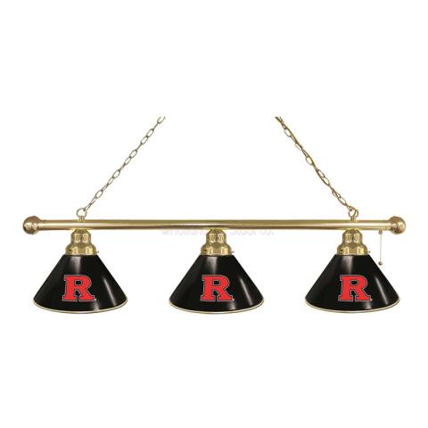 Rutgers Scarlet Knights 3 Shade Brass Billiard Light