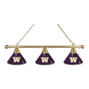 Washington Huskies 3 Shade Brass Billiard Light