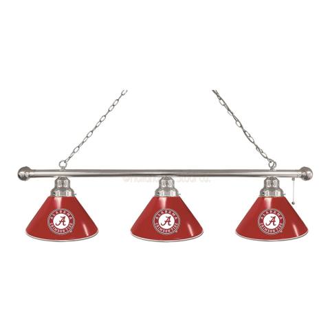 Alabama Crimson Tide 3 Shade Chrome Billiard Light