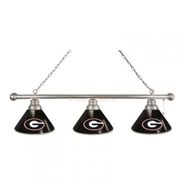 Georgia Bulldogs 3 Shade G Chrome Billiard Light