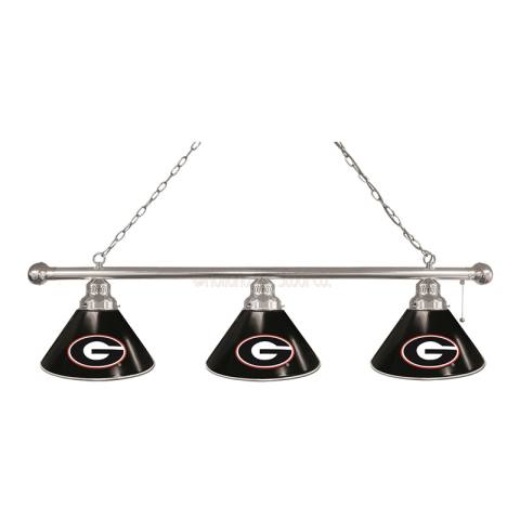 Georgia Bulldogs 3 Shade G Chrome Billiard Light