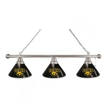 Iowa Hawkeyes 3 Shade Chrome Billiard Light