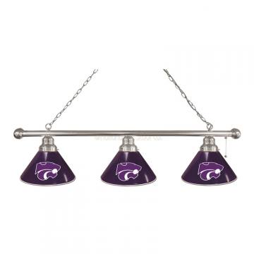 Kansas State Wildcats 3 Shade Chrome Billiard Light