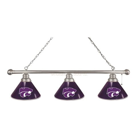 Kansas State Wildcats 3 Shade Chrome Billiard Light