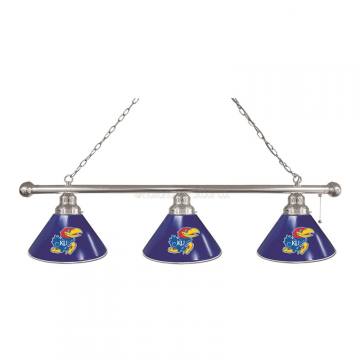 Kansas Jayhawks 3 Shade Chrome Billiard Light