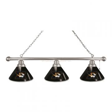 Missouri Tigers 3 Shade Chrome Billiard Light