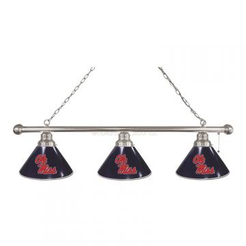 Ole Miss Rebels 3 Shade Chrome Billiard Light