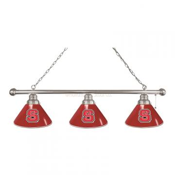 NC State Wolfpack 3 Shade Chrome Billiard Light