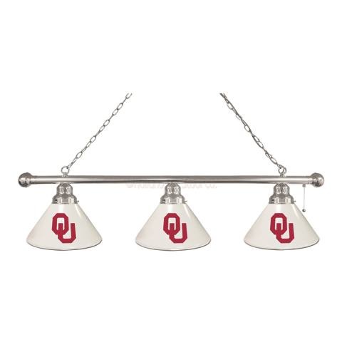 Oklahoma Sooners 3 Shade Chrome Billiard Light