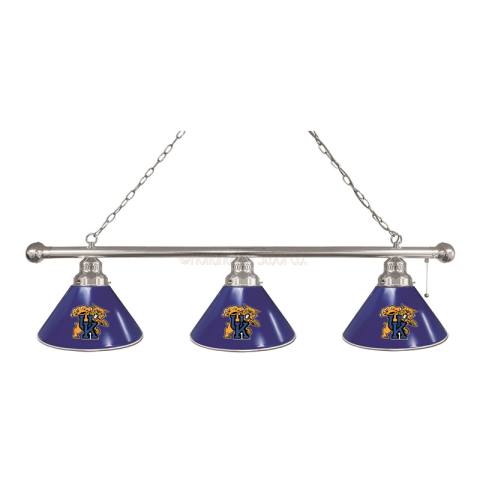 Kentucky Wildcats 3 Shade Cat Chrome Billiard Light
