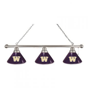 Washington Huskies 3 Shade Chrome Billiard Light
