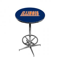Illinois Fighting Illini Chrome Pub Table