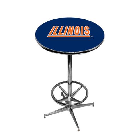 Illinois Fighting Illini Chrome Pub Table