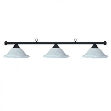 HJ Scott Matte Black Billiard Light - Alabaster White  Glass  Shade