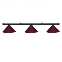 HJ Scott Matte Black Billiard Light - Burgandy Shade