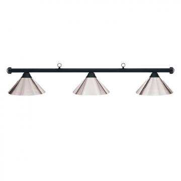 HJ Scott Matte Black Billiard Light - Chrome Shade