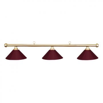HJ Scott Brass Billiard Light - Burgandy Shade