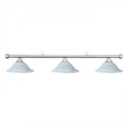 HJ Scott Chrome Billiard Light - Alabaster Glazed Glass Shade