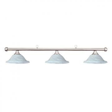 HJ Scott Chrome Billiard Light - Alabaster Glazed Glass Shade