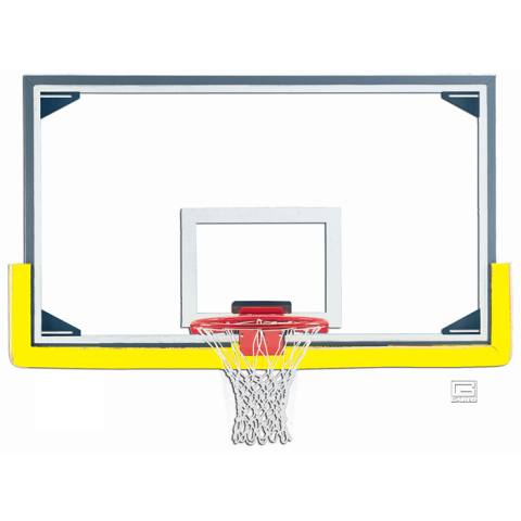 Gared 42 x 72 Inch Clear Defense Steel Frame Glass Backboard