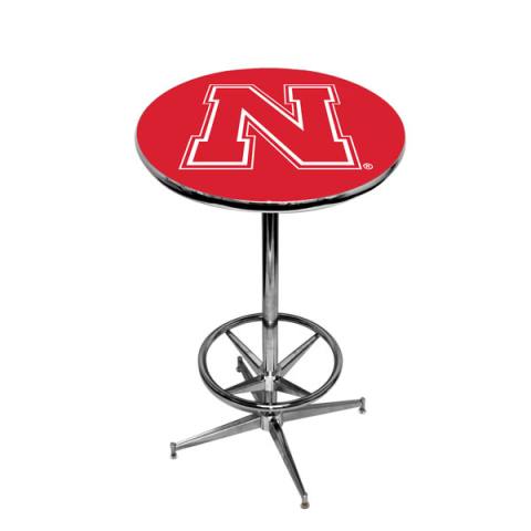 Nebraska Cornhuskers Chrome Pub Table