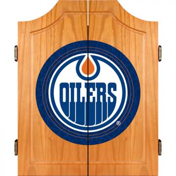 Edmonton Oilers Dart Board Cabinet Set