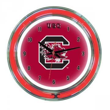 South Carolina Gamecocks 14 Inch Neon Clock